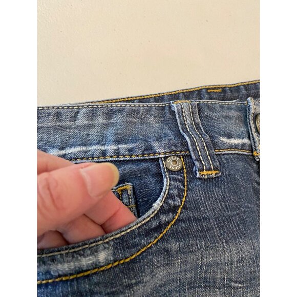 Guess Womens Boot Cut Jeans Size 27 Blue Distressed Denim - Picture 5 of 12